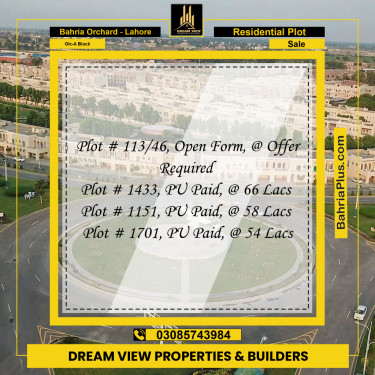 5 Marla Residential Plot for Sale in OLC-A Block -  Bahria Orchard, Lahore - (BP-294234)