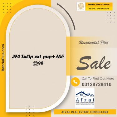 Residential Plot for Sale in Sector C - Tulip Ext. Block -  Bahria Town, Lahore - (BP-294259)