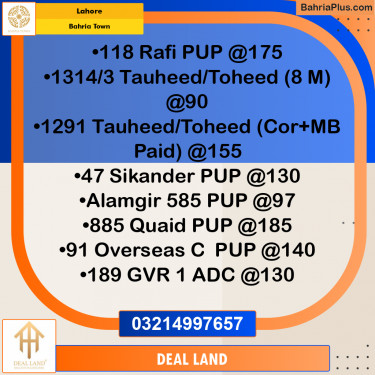 Residential Plot for Sale in Bahria Town, Lahore - (BP-294267)