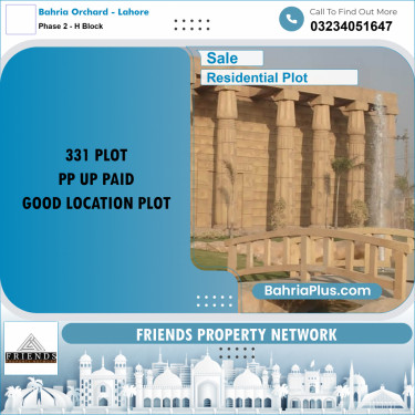 8 Marla Residential Plot for Sale in Phase 2 - H Block -  Bahria Orchard, Lahore - (BP-294270)