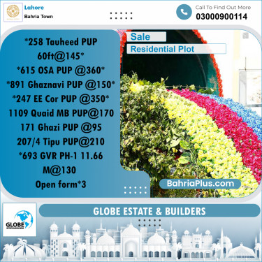 Residential Plot for Sale in Bahria Town, Lahore - (BP-294275)