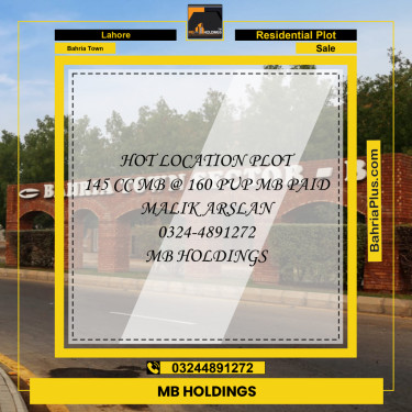 Residential Plot for Sale in Bahria Town, Lahore - (BP-294289)