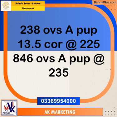 13.5 Marla Residential Plot for Sale in Overseas A -  Bahria Town, Lahore - (BP-294412)