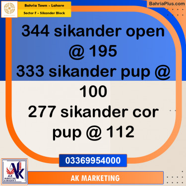 1 Kanal Residential Plot for Sale in Sector F - Sikander Block -  Bahria Town, Lahore - (BP-294415)