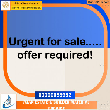 12 Marla Residential Plot for Sale in Sector C - Nargis/Hussain Ext. -  Bahria Town, Lahore - (BP-294418)