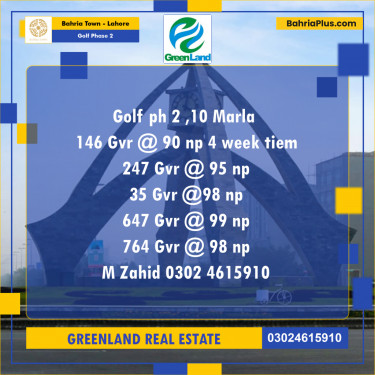 10 Marla Residential Plot for Sale in Golf Phase 2 -  Bahria Town, Lahore - (BP-294465)