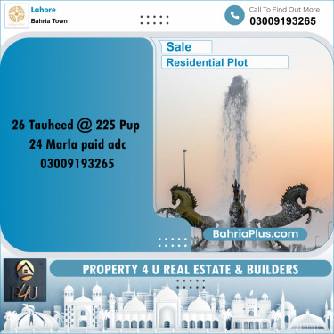 10 Marla Residential Plot for Sale in Bahria Town, Lahore - (BP-294473)
