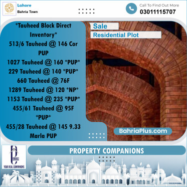 Residential Plot for Sale in Bahria Town, Lahore - (BP-294492)