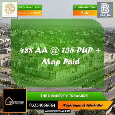 5 Marla Residential Plot for Sale in Sector D - AA Block -  Bahria Town, Lahore - (BP-294561)