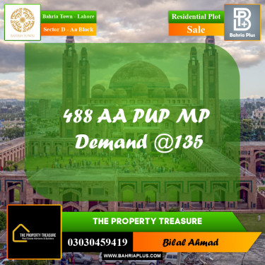 5 Marla Residential Plot for Sale in Sector D - AA Block -  Bahria Town, Lahore - (BP-294566)