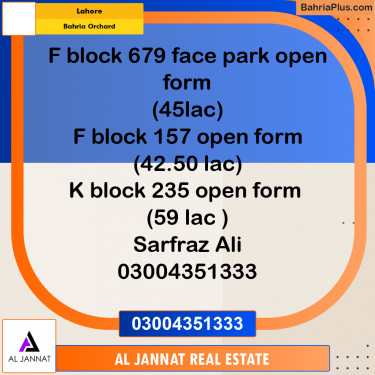 5 Marla Residential Plot for Sale in Bahria Orchard, Lahore - (BP-294628)
