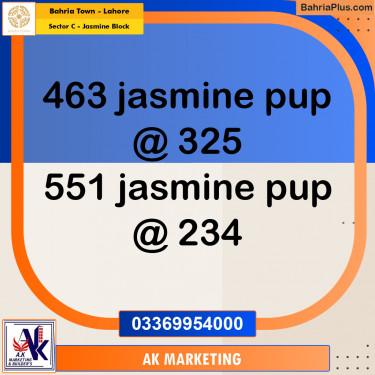 1 Kanal Residential Plot for Sale in Sector C - Jasmine Block -  Bahria Town, Lahore - (BP-294680)