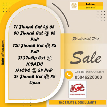 Residential Plot for Sale in Bahria Town, Lahore - (BP-294703)