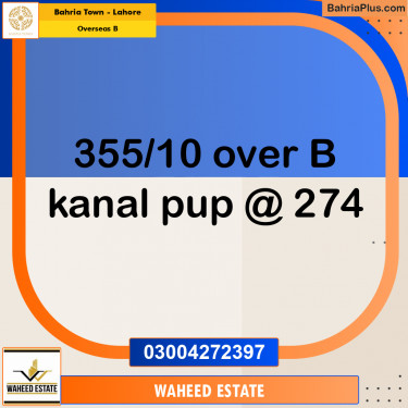 1 Kanal Residential Plot for Sale in Overseas B -  Bahria Town, Lahore - (BP-294713)