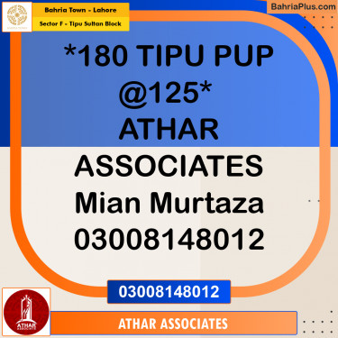 10 Marla Residential Plot for Sale in Sector F - Tipu Sultan Block -  Bahria Town, Lahore - (BP-294744)