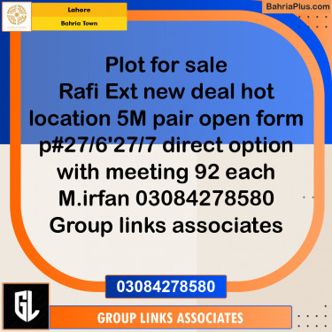 Residential Plot for Sale in Bahria Town, Lahore - (BP-294874)