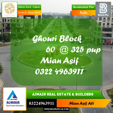 Residential Plot for Sale in Sector B - Ghouri Block -  Bahria Town, Lahore - (BP-294883)
