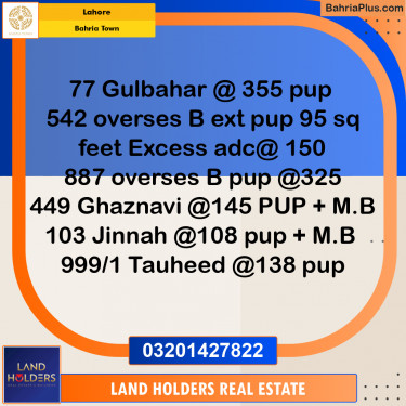 Residential Plot for Sale in Bahria Town, Lahore - (BP-295058)
