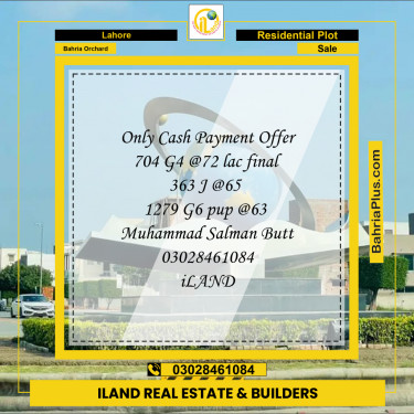 Residential Plot for Sale in Bahria Orchard, Lahore - (BP-295069)