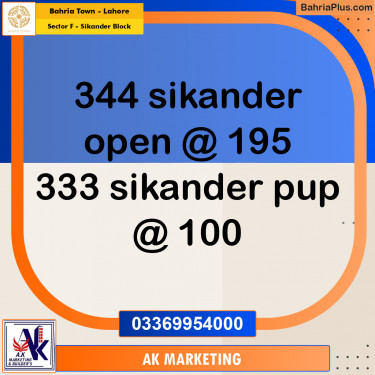 1 Kanal Residential Plot for Sale in Sector F - Sikander Block -  Bahria Town, Lahore - (BP-295084)