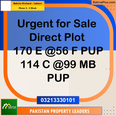 5 Marla Residential Plot for Sale in Phase 2 - E Block -  Bahria Orchard, Lahore - (BP-295156)