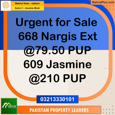10 Marla Residential Plot for Sale in Sector C - Jasmine Block -  Bahria Town, Lahore - (BP-295236)