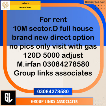 Residential House for Rent in Bahria Town, Lahore - (BP-295239)