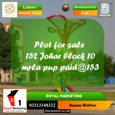 Residential Plot for Sale in Bahria Town, Lahore - (BP-295243)