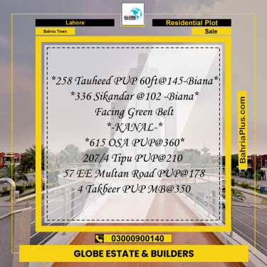 Residential Plot for Sale in Bahria Town, Lahore - (BP-295339)