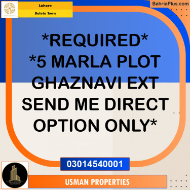 Residential Plot for Sale in Bahria Town, Lahore - (BP-295374)