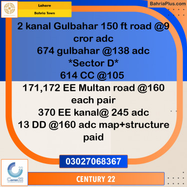 Residential Plot for Sale in Bahria Town, Lahore - (BP-295419)