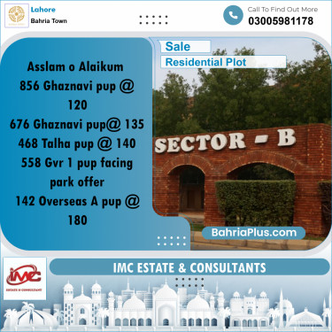 Residential Plot for Sale in Bahria Town, Lahore - (BP-295579)