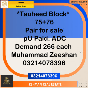 5 Marla Commercial Plot for Sale in Bahria Town, Lahore - (BP-295609)