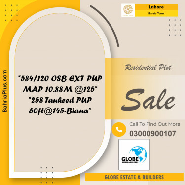 Residential Plot for Sale in Bahria Town, Lahore - (BP-295695)