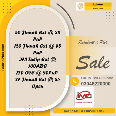 Residential Plot for Sale in Bahria Town, Lahore - (BP-295697)