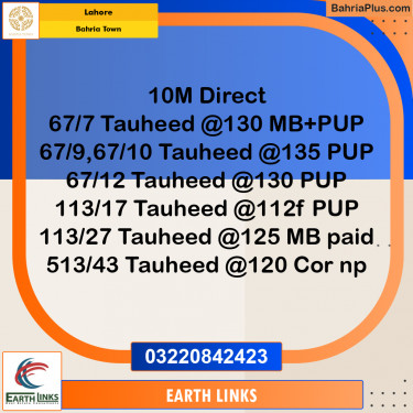Residential Plot for Sale in Bahria Town, Lahore - (BP-295792)