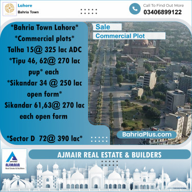 5 Marla Commercial Plot for Sale in Bahria Town, Lahore - (BP-295893)