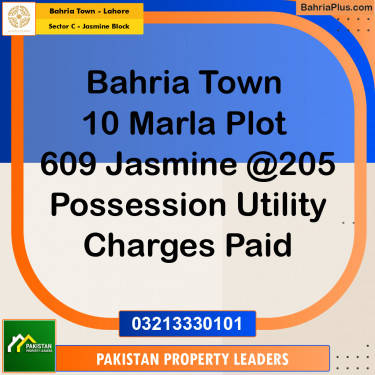 10 Marla Residential Plot for Sale in Sector C - Jasmine Block -  Bahria Town, Lahore - (BP-295972)