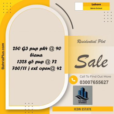 Residential Plot for Sale in Bahria Orchard, Lahore - (BP-296031)