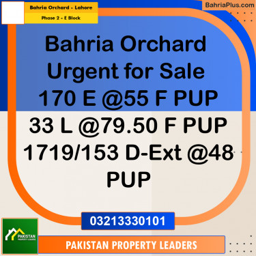 5 Marla Residential Plot for Sale in Phase 2 - E Block -  Bahria Orchard, Lahore - (BP-296046)
