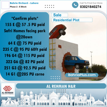 5 Marla Residential Plot for Sale in Phase 2 - E Block -  Bahria Orchard, Lahore - (BP-296053)