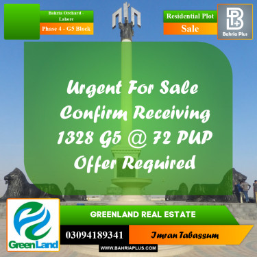 10 Marla Residential Plot for Sale in Phase 4 - G5 Block -  Bahria Orchard, Lahore - (BP-296065)