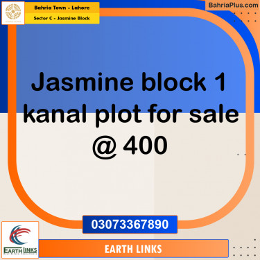1 Kanal Residential Plot for Sale in Sector C - Jasmine Block -  Bahria Town, Lahore - (BP-296066)
