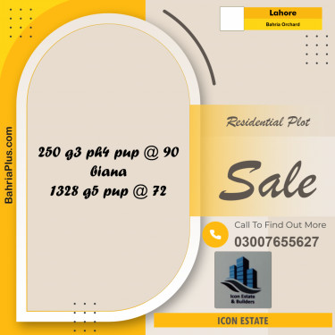 Residential Plot for Sale in Bahria Orchard, Lahore - (BP-296153)