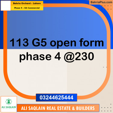 8 Marla Commercial Plot for Sale in Phase 4 - G6 Commercial -  Bahria Orchard, Lahore - (BP-296220)