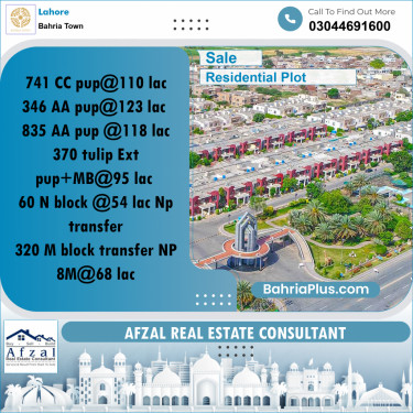 Residential Plot for Sale in Bahria Town, Lahore - (BP-296286)