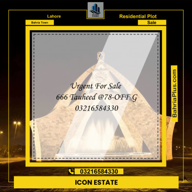 Residential Plot for Sale in Bahria Town, Lahore - (BP-296356)