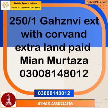 5 Marla Residential Plot for Sale in Sector F - Ghaznavi Ext. Block -  Bahria Town, Lahore - (BP-296360)