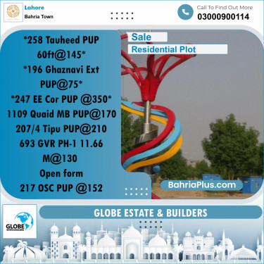 Residential Plot for Sale in Bahria Town, Lahore - (BP-296424)