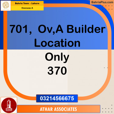 20 Marla Residential Plot for Sale in Overseas A -  Bahria Town, Lahore - (BP-296446)